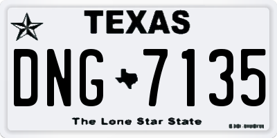 TX license plate DNG7135