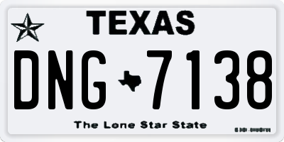 TX license plate DNG7138