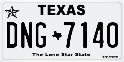 TX license plate DNG7140