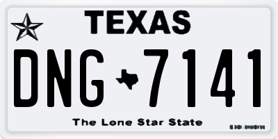 TX license plate DNG7141