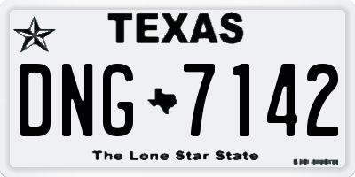 TX license plate DNG7142