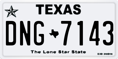 TX license plate DNG7143