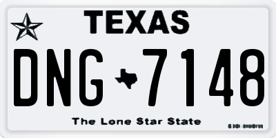 TX license plate DNG7148
