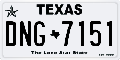 TX license plate DNG7151