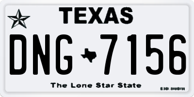 TX license plate DNG7156