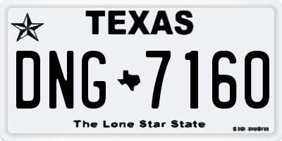 TX license plate DNG7160