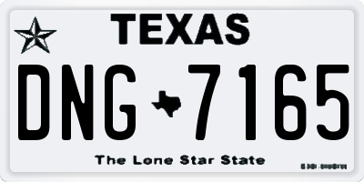 TX license plate DNG7165