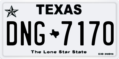 TX license plate DNG7170