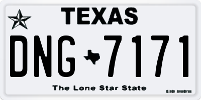 TX license plate DNG7171