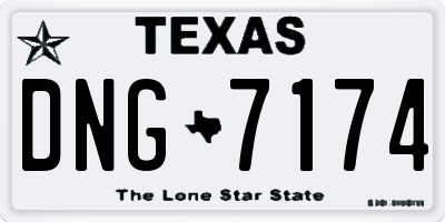 TX license plate DNG7174