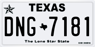 TX license plate DNG7181