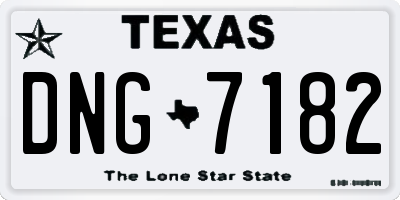 TX license plate DNG7182