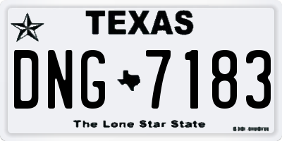 TX license plate DNG7183
