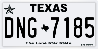 TX license plate DNG7185