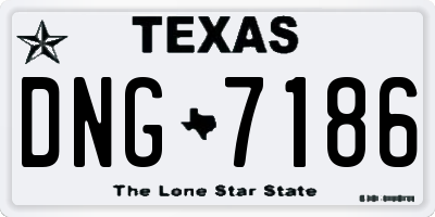 TX license plate DNG7186