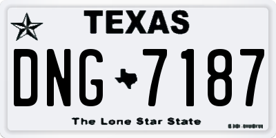 TX license plate DNG7187