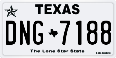 TX license plate DNG7188