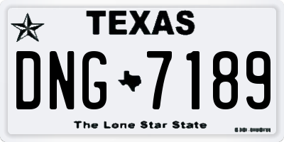 TX license plate DNG7189