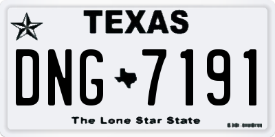 TX license plate DNG7191