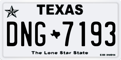 TX license plate DNG7193