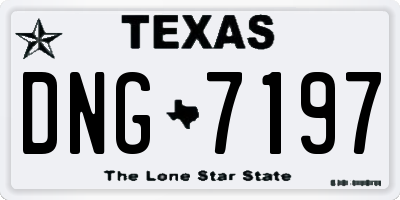 TX license plate DNG7197