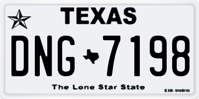TX license plate DNG7198