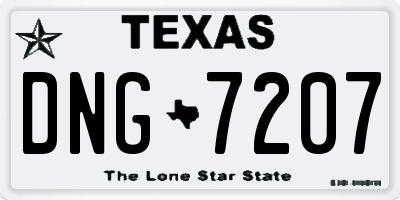 TX license plate DNG7207