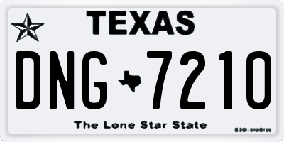 TX license plate DNG7210