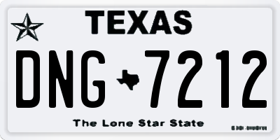 TX license plate DNG7212