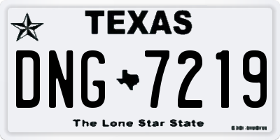 TX license plate DNG7219