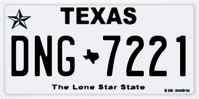 TX license plate DNG7221