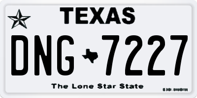 TX license plate DNG7227