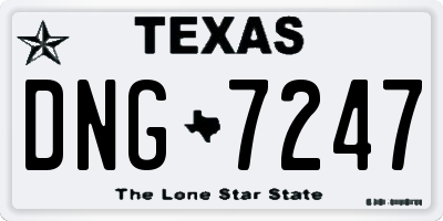 TX license plate DNG7247