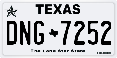 TX license plate DNG7252