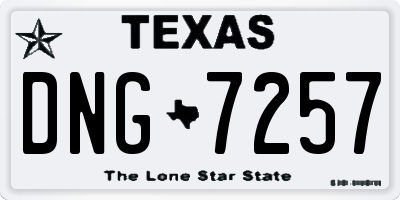 TX license plate DNG7257