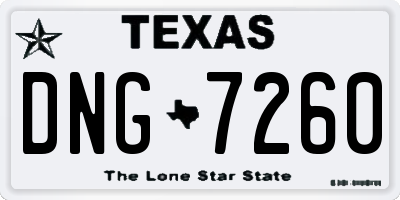 TX license plate DNG7260
