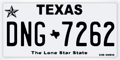 TX license plate DNG7262