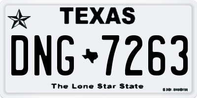 TX license plate DNG7263