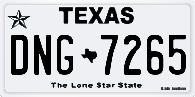 TX license plate DNG7265