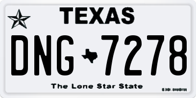 TX license plate DNG7278
