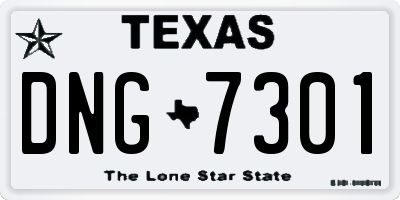 TX license plate DNG7301