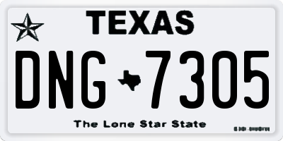 TX license plate DNG7305