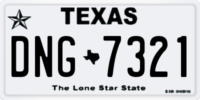 TX license plate DNG7321