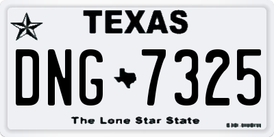 TX license plate DNG7325