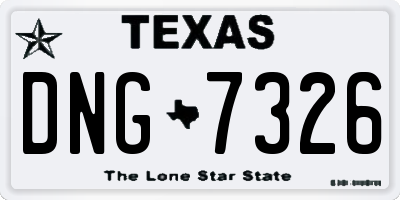 TX license plate DNG7326