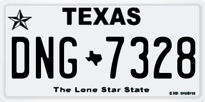 TX license plate DNG7328