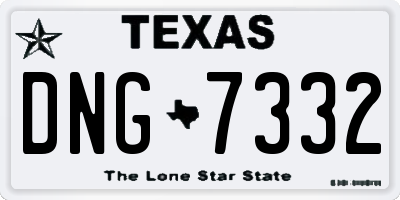 TX license plate DNG7332