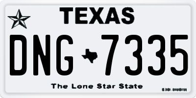 TX license plate DNG7335