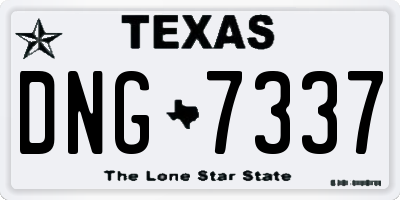 TX license plate DNG7337