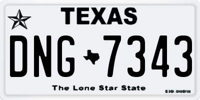 TX license plate DNG7343